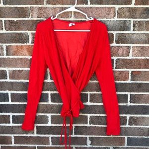 & Other Stories red wrap top